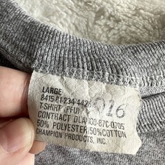 Vintage Champion Army Shirt Tee Mens Large Gray Military Single Stitch 80s USA