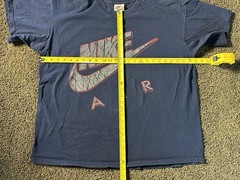 Vintage Nike Air T-Shirt Made in USA Big Logo Navy Blue 80s 90s Y2K XL Boxy
