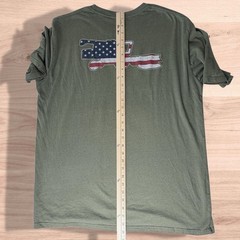 American Pride XL Farm Combine Harvester T-Shirt USA Flag Patriotic Olive Tee
