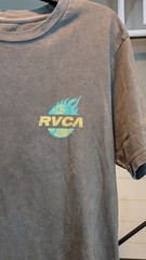 RVCA Pigment Dye Slim Fit Gray Graphic Logo Crew Neck T-Shirt Men’s M