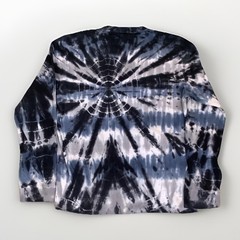 Reverse Threads Mens Tie Dye Blue White Long Sleeve Cadual Pull On Shirt L