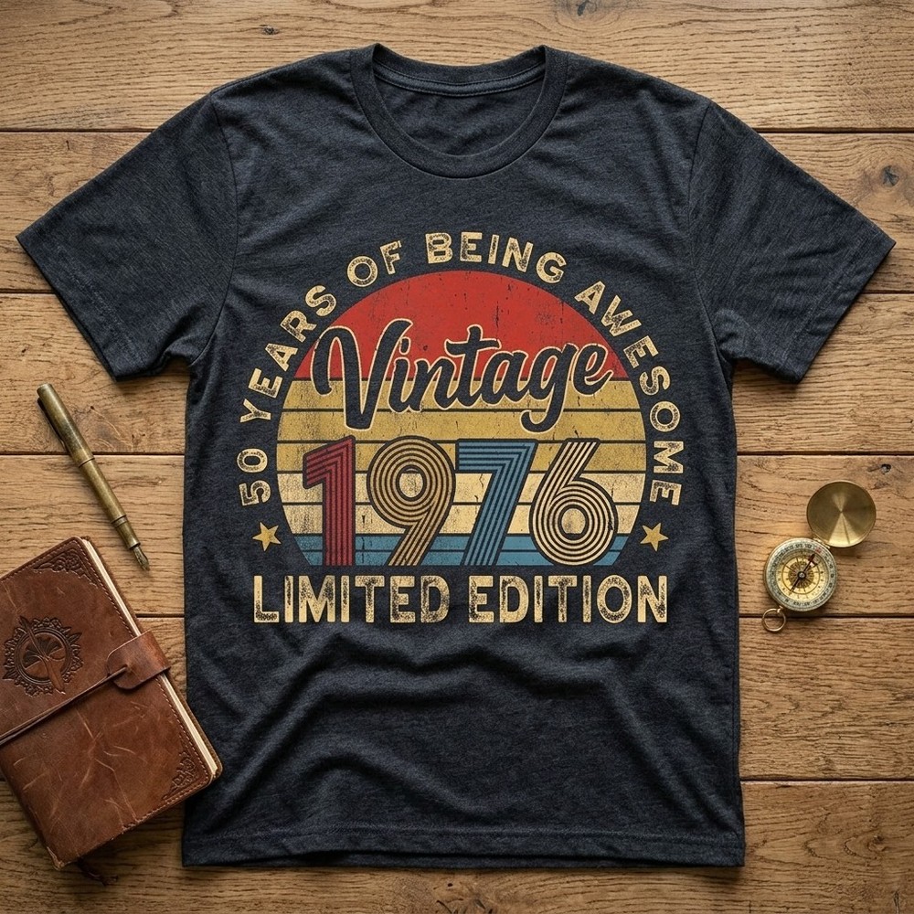 Retro 50th Birthday 1976 50 Year Old Birthday Party Unisex T-Shirt TA79