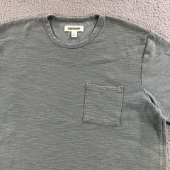 goldthreads T shirt mens L gray slate thick woven pocket tee