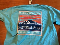 Lassen Volcanic National Park California T Shirt Mens Blue Cyan Color Long Sleev