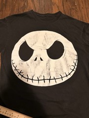 Vintage Black Jack Skellington Graphic Crew Neck Short Sleeve T-Shirt M/L Cotton