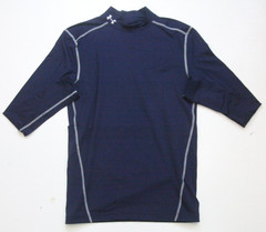 Large Under Armour Blue Tee T-Shirt Top Long Sleeve Polyester Elastane Cold 1638