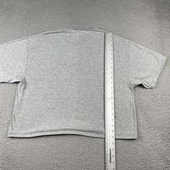 Vtg Hanes Adult Large Gray Short Sleeve Cropped Shirt Dancer Athletic Wear Y2K