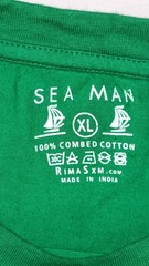 Sea Man ST. KITTS & NEVIS WEST INDIES Green T-shirt Size XL Combed Cotton