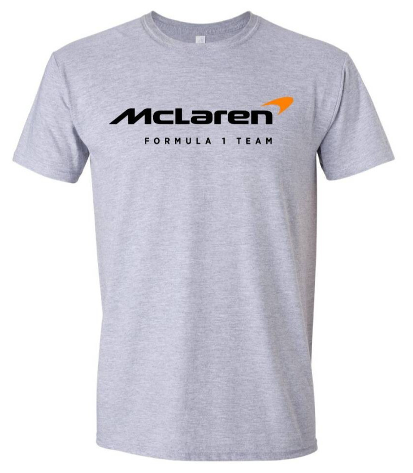 McLaren Racing Team F1 Formula Tshirt Sport Gray Tee Print Gildan Unisex T-Shirt