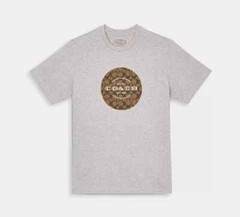 Coach Men’s Heather Grey Signature Organic Cotton T Shirt (C9140) Siz M/L/XL/XXL