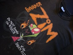 JERZEES High Cotton Invader Zim Zim Graphic Print Black Tee XL Crew Neck