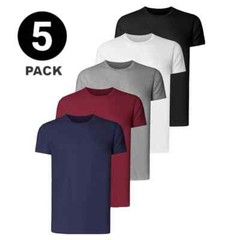 Men’s Plain T-Shirt 3 Pack 5 Pack 100% Cotton Heavy Blend BIG SIZE S to 5XL Tees