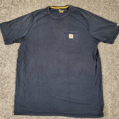 Carhartt Pocket Tee Mens 2XL Tall Blue Force Relaxed Fit Cotton Blend Flaw