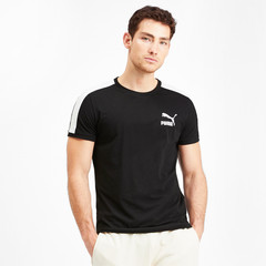 Puma Men’s T7 Tee Slim Fit Black Half Sleeves T-Shirt 595292-01 – NWT