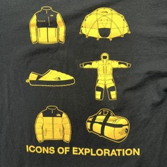 The North Face Shirt Mens Medium Black Icons Of Exploration Back Graphic Tee