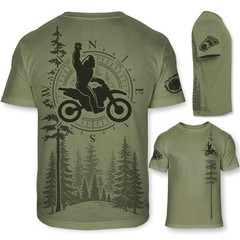 Bigfoot Dirt Biking T-Shirt – Funny Sasquatch Motocross T – No-Feel Print – F207