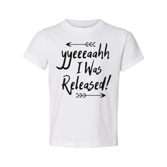 Christian Unisex Graphic Tee Featuring The Phrase I Was Released In Energetic Ha