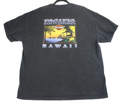 Vintage Harley Davidson Eagle Pacific Sunset Hawaii Black T-Shirt Size 2XL XXL