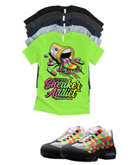 OG Max 95 RX Sneaker Addict Woven Multi-Colored Tee Sneaker Matching T-Shirt