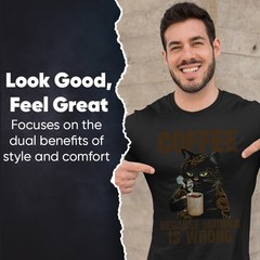 Coffee Because Murder Is Wrong Cat Tatto Gift Mens T-Shirts Tee Top