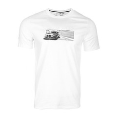 PUMA Bmw M Motorsport Car Graphic Crew Neck Short Sleeve T-Shirt Mens White Casu