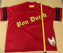Von Dutch Red Football Jersey Mens Large Oversized Y2K Streetwear New Shirt