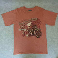 Harley-Davidson Gainesville Florida Motorcycle Graphic T-Shirt Orange Size S NWT