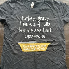 Thanksgiving Women’s Turkey Shirt – Casserole and Autumn Tees, Small