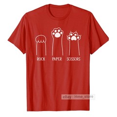 Funny Cat Lovers T-shirt Rock Paper Scissors Hand Game Cute Paw Kittens Fur Tee