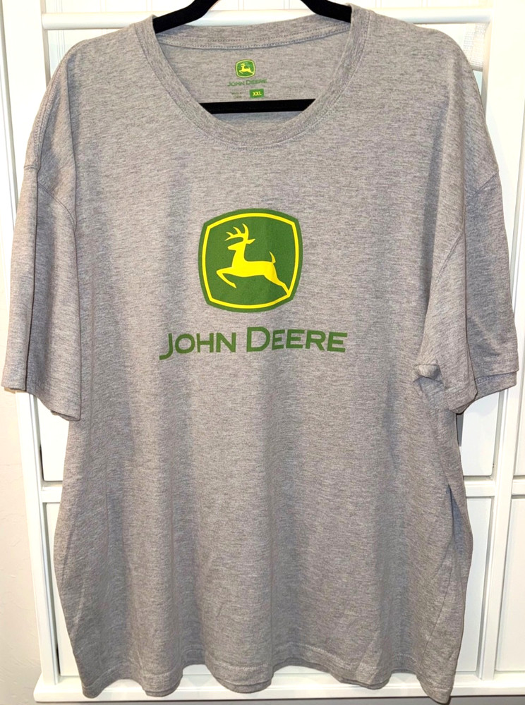 John Deere Men’s T-Shirt Construction Green Logo Mens Tractor Deer Farm 2XL NWOT