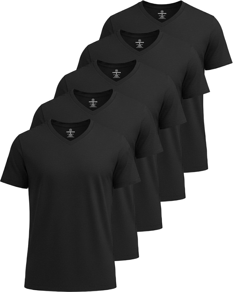 Men’s V-Neck Dry-Fit Moisture Wicking Active Tech Performance 5 Pack 3XL