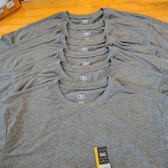 Athletic Works Mens Tri-Blend Moisture Wicking T-Shirt Charcoal Grey Lot of 6 L