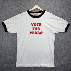 Vintage 2005 Vote for Pedro Napolean Dynamite Ringer T-Shirt Men’s Large White