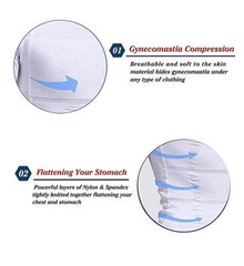 Men Slimming Body Shaper Posture Corrector Vest Tummy Compression T-Shirt Tops