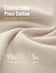 Pima Cotton Long Sleee Shirts for Men – Casual Crewneck T-Shirts Breathable W…