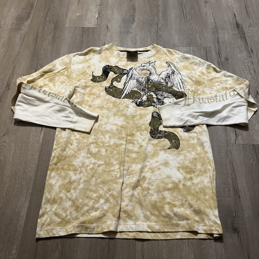 mecca t shirt men’s Large Long Sleeve Phoenix Tie-Dye Heavy Y2K
