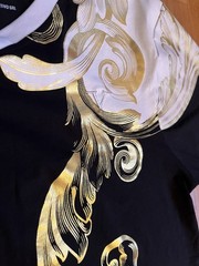 19V69 by Versace v 1969 Italia Sexy Rich Gold Foil Black T-Shirt Mens XL Top