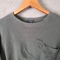 Alfani Shirt Mens XXL Green Graphic Pocket Thermal Long Sleeve Cotton Casual