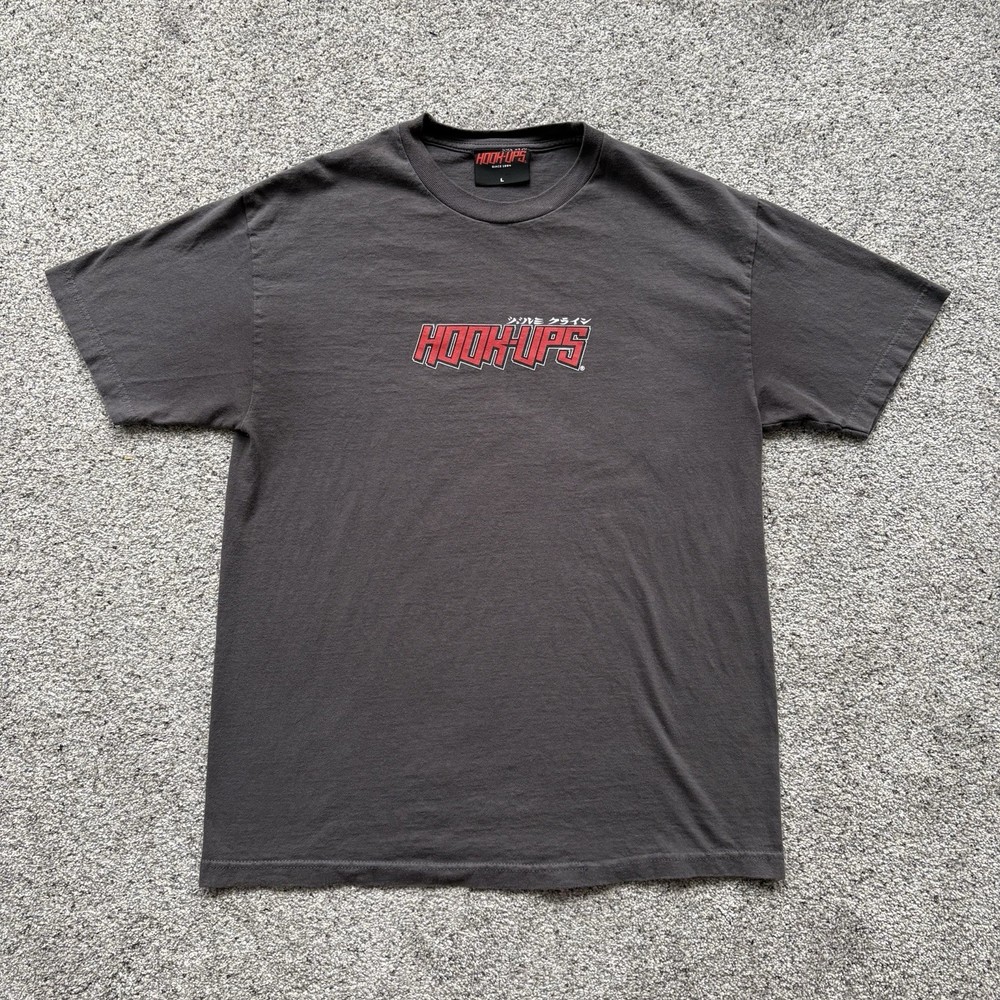 Vintage 90s Hook Ups Spell Out Graphic T-Shirt Sz-L