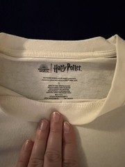 Harry Potter Deathly Hallows Graphic Tee White Crew Neck Short Sleeve M