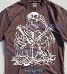 Melting Skeleton Dripping Skull Dark Art Comfort Tee Shirt Apparel