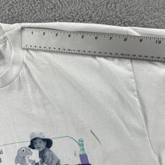 Vtg Hanes Heavyweight 50/50 Mens XL 90s Distressed White Shirt 1995 Fishing Week