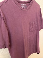 Faherty Sunwashed crew neck pocket tee vista plum 100% organic cotton M casual