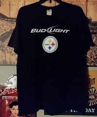 Bud Light Pittsburgh Steelers NFL Promo Vintage Y2K Men’s Graphic Shirt Size L