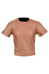 Men Leather T-Shirts in 4 different colors Simple genuine leather shirts