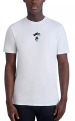 Karl Lagerfeld Paris Log Graphic Tee Men’s XL White Flocked Heart Logo NWT $59