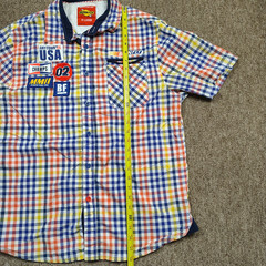BORN FLY Shirt Men XL Plaid Short Sleeve Button Up Tide Detergent Parody Y2K