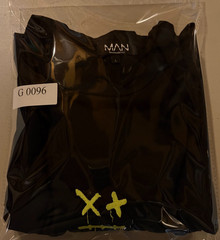 MAN Black T-Shirt Men’s XL Neon Yellow Dripping Smiley Face Graphic Short Sleeve