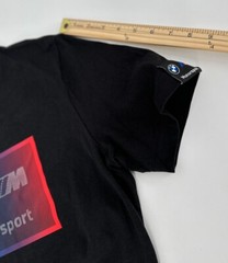 Puma T-Shirt Mens Small BMW M Motorsport Box Logo Tee Black MMS Racing Retro Y2K