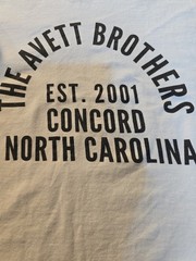 The Avett Brothers Est 2001 Concord NC T Shirt White Black Trim Sz L
